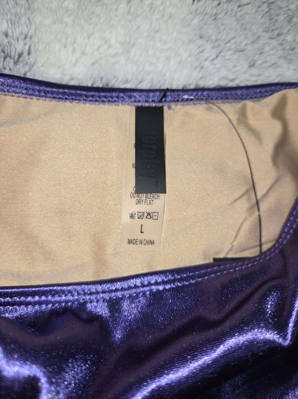 Forplay Shiny Purple Satin Bikini Large - Picture 3 of 4